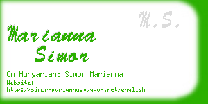 marianna simor business card